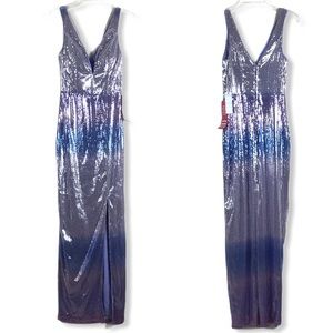 Bailey Blue Sequin Watercolor Dress mardi gras carnival